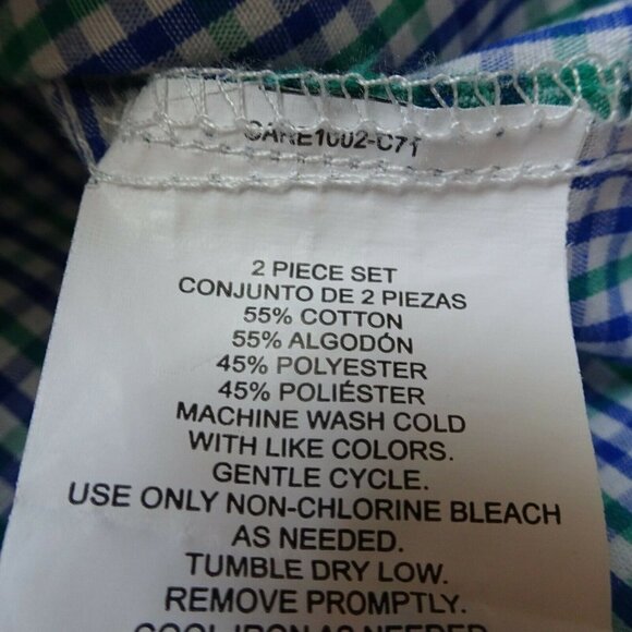 💰3/$25 IZOD Boy's Button-Down Shirt Blue Green Plaid Oxford Preppy XL 14/16 - Picture 9 of 11